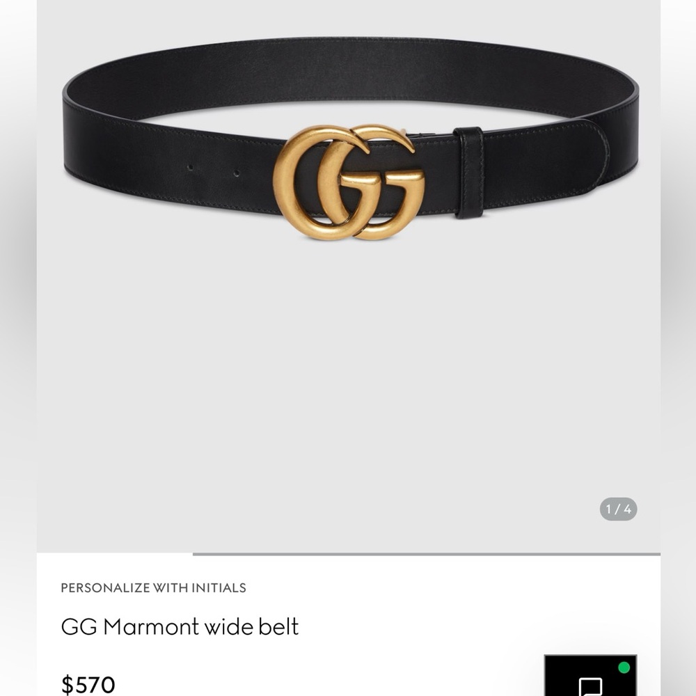 Gucci Double G Black Leather Women’s Belt